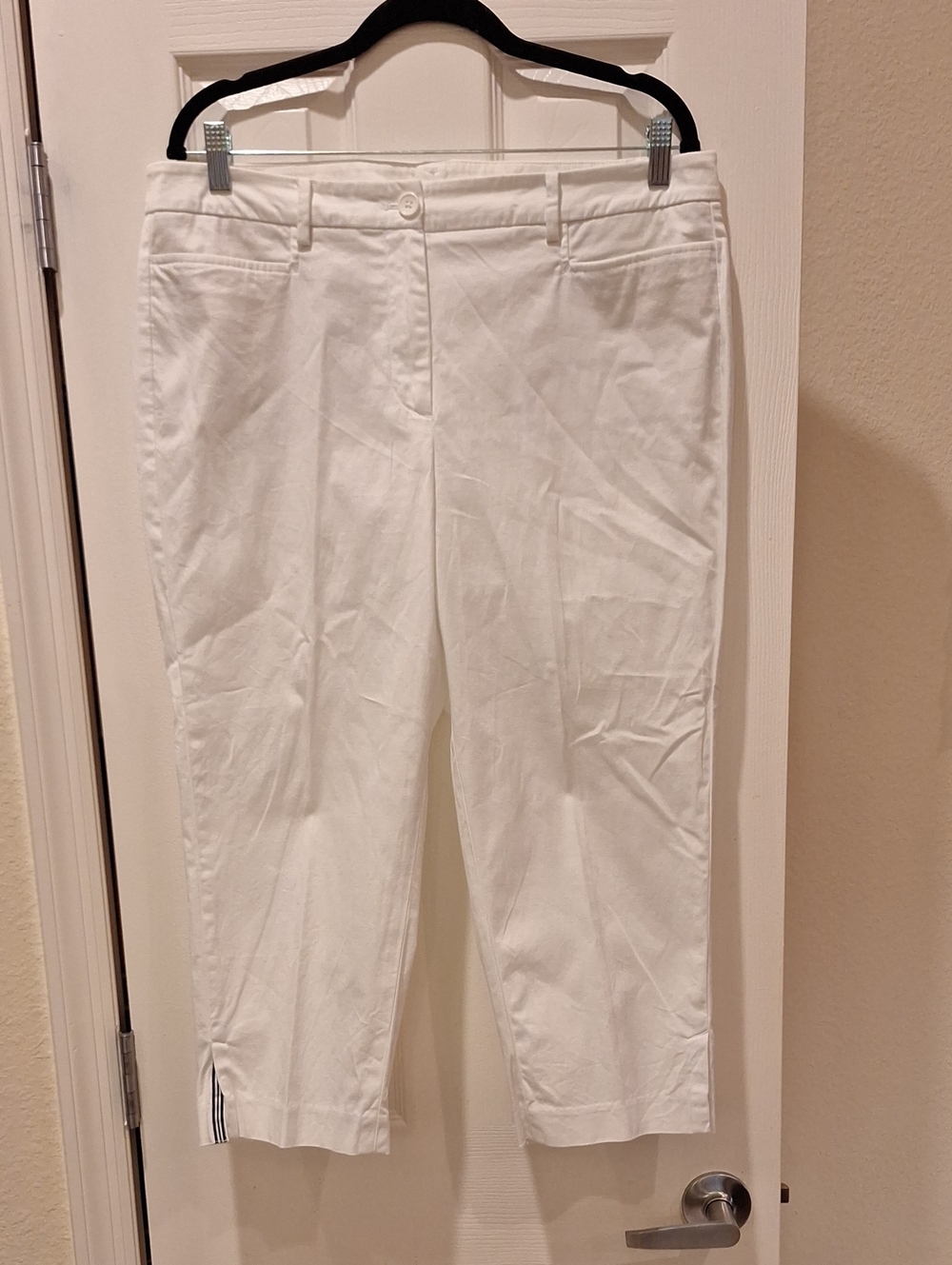 Talbots - White Cotton Capri Pants - 12